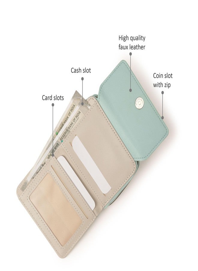 Fastrack Women's Mini Organizer Wallet | Flap Closure, Tri-Fold Design, Zip Coin Pocket, Card & Cash Slots | Compact & Organized | 6 Months Warranty - Image 3